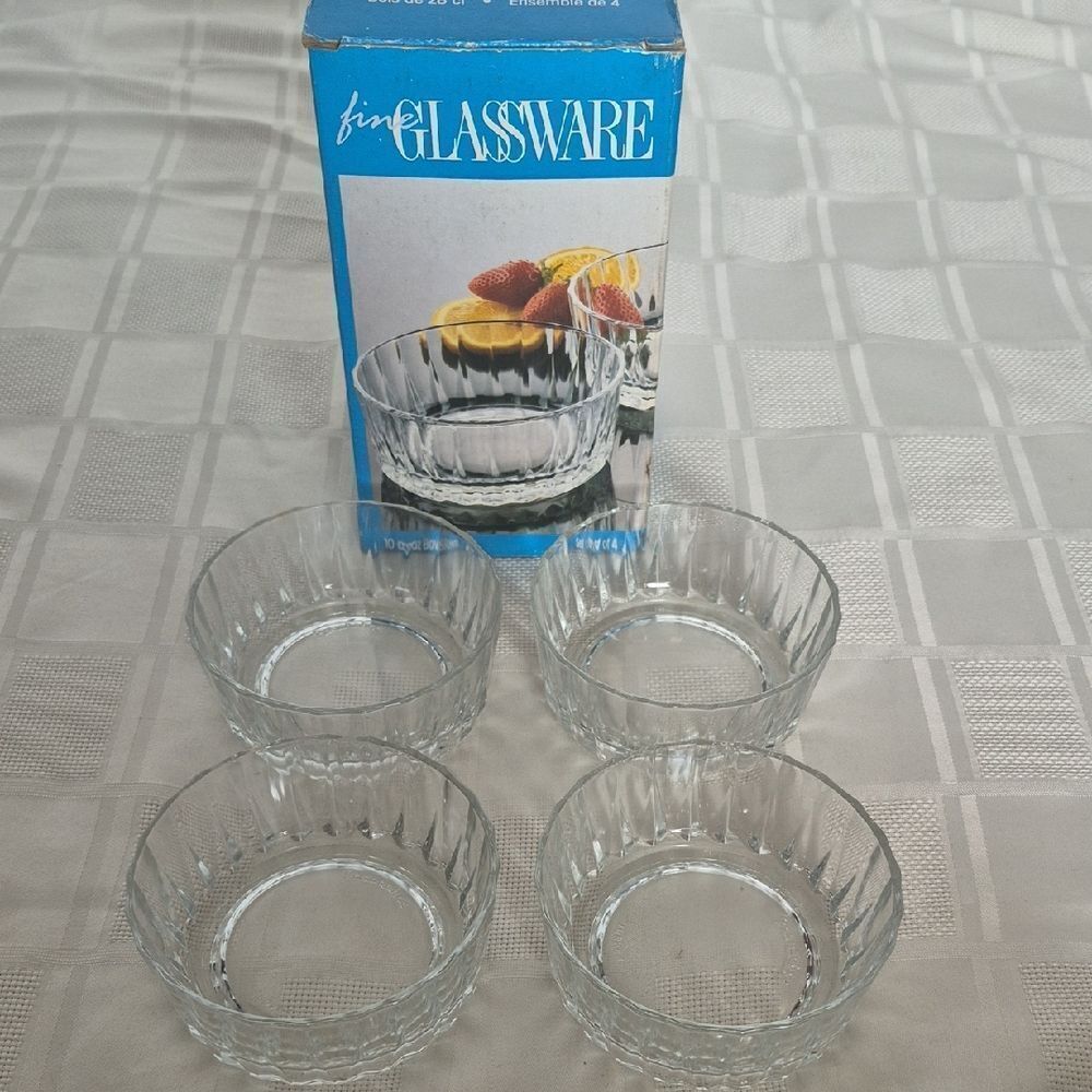 Clear Glassware Bowl Set Of 4 10 oz